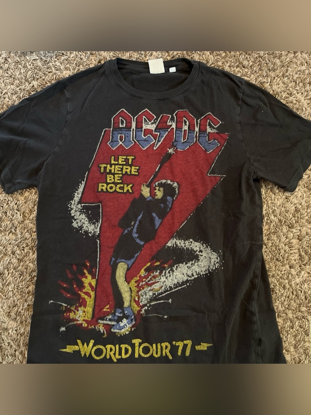 Women’s AC/DC Black 'Let There Be Rock' Graphic Tee
